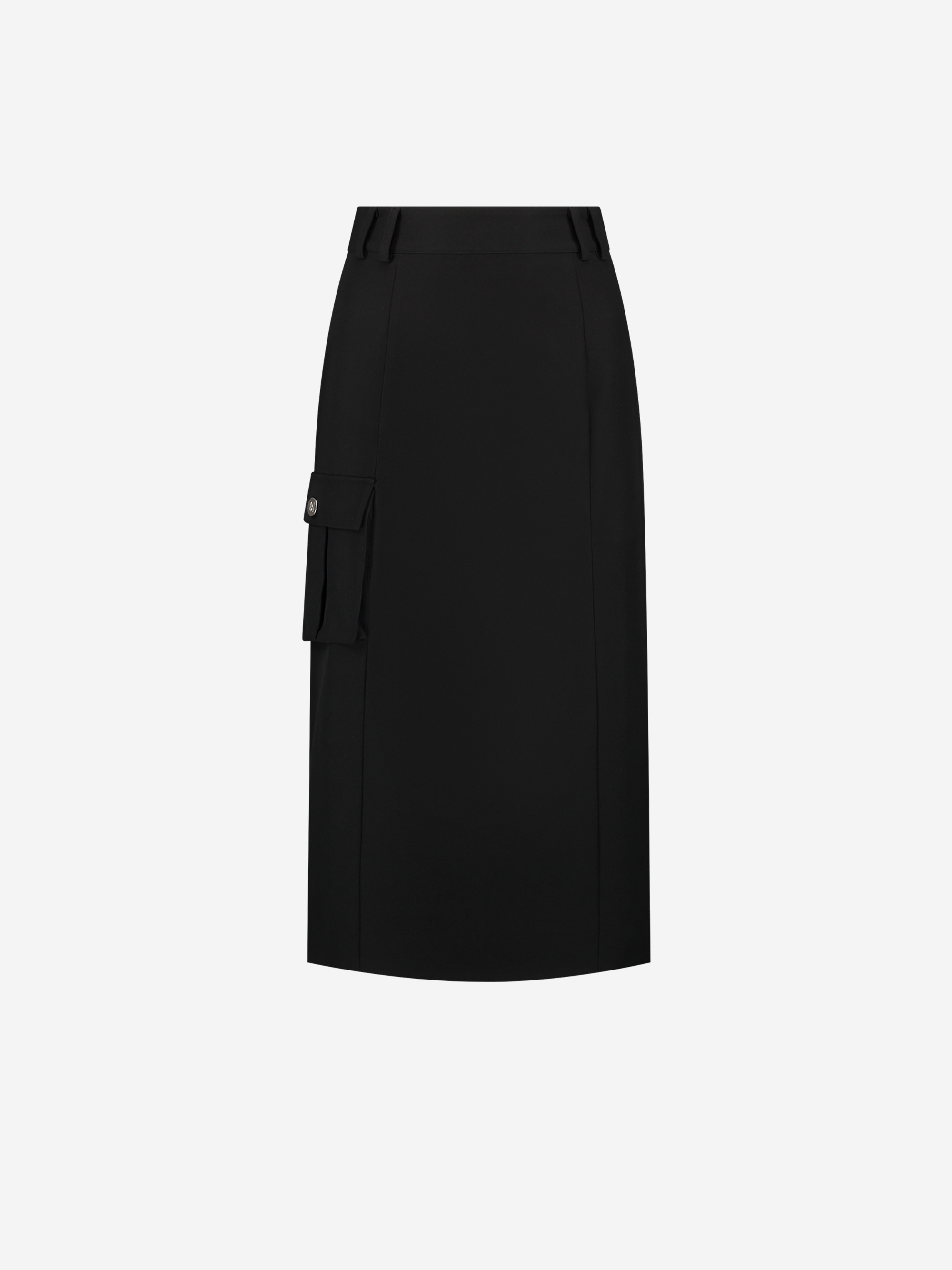 Long skirt with flap pocket