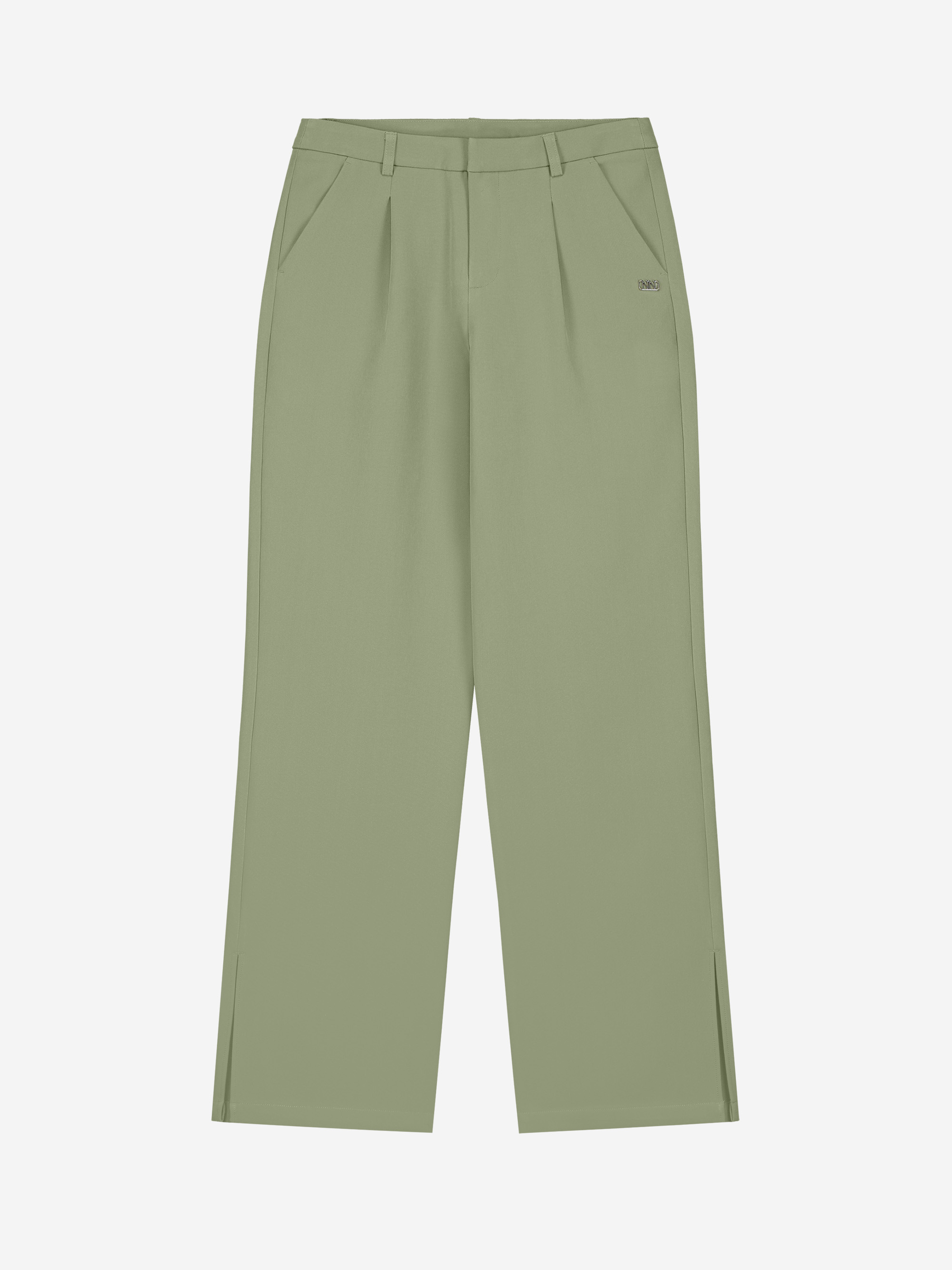 Straight fit pants with split