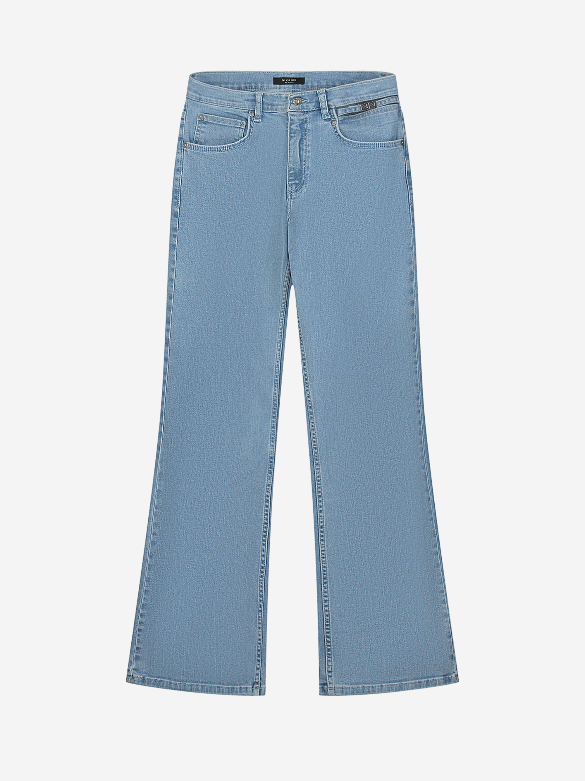 Mid rise flared jeans