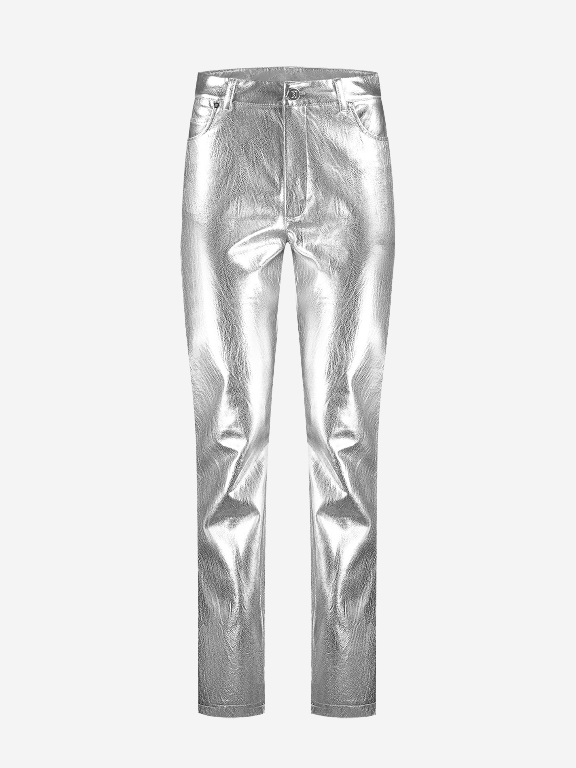 Metallic broek met rechte pijpen