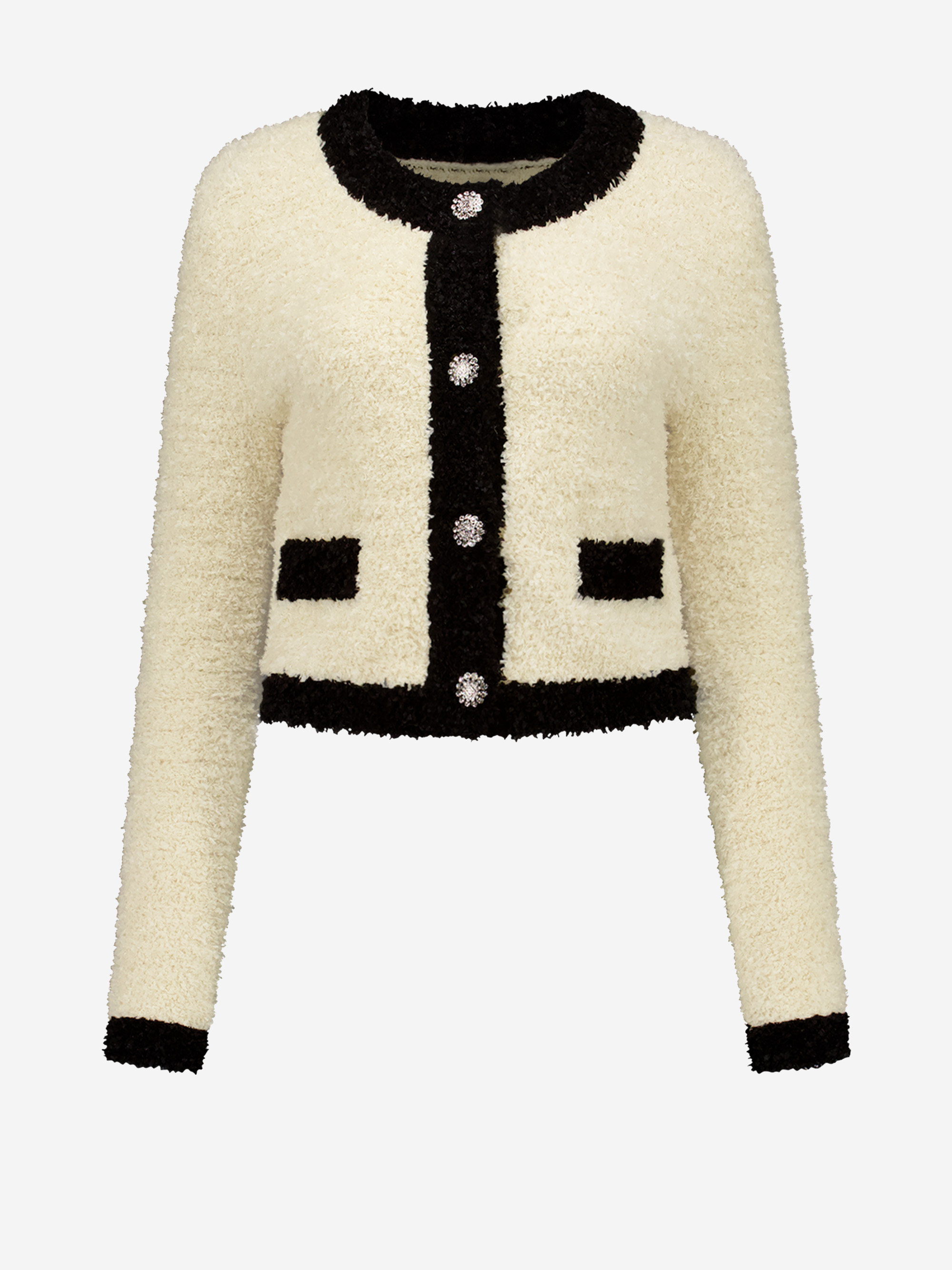 Fluffy cardigan with buttons