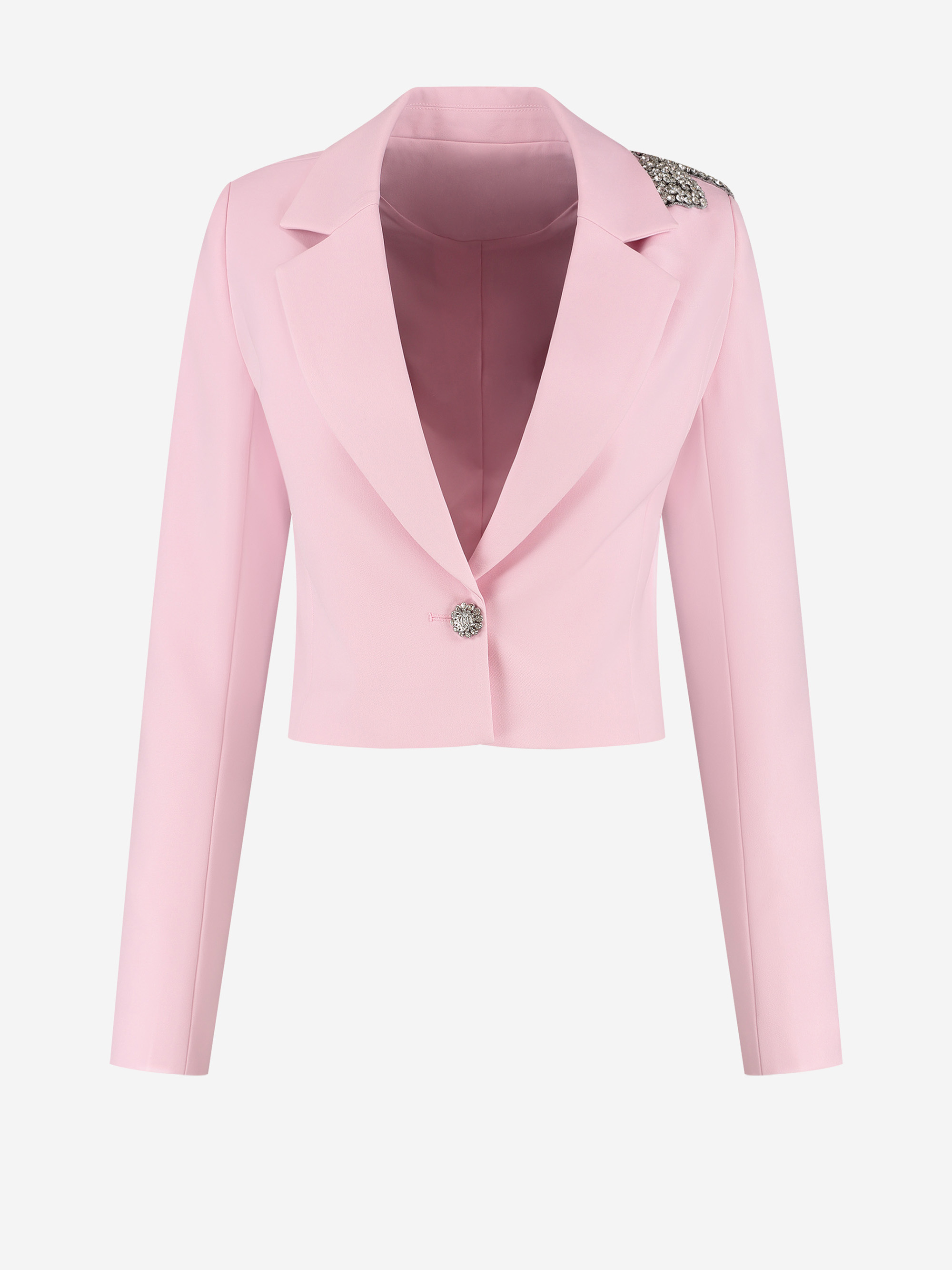 Cropped blazer with glitter bow