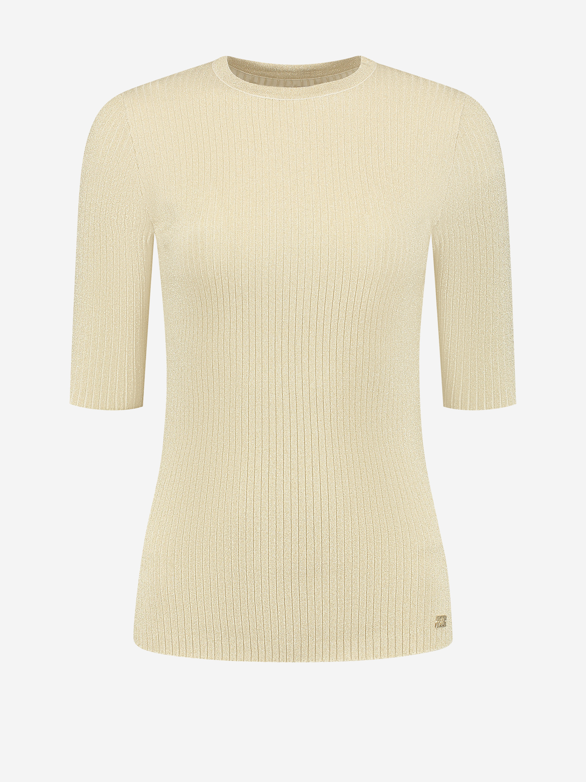 Ribbed top with half sleeves