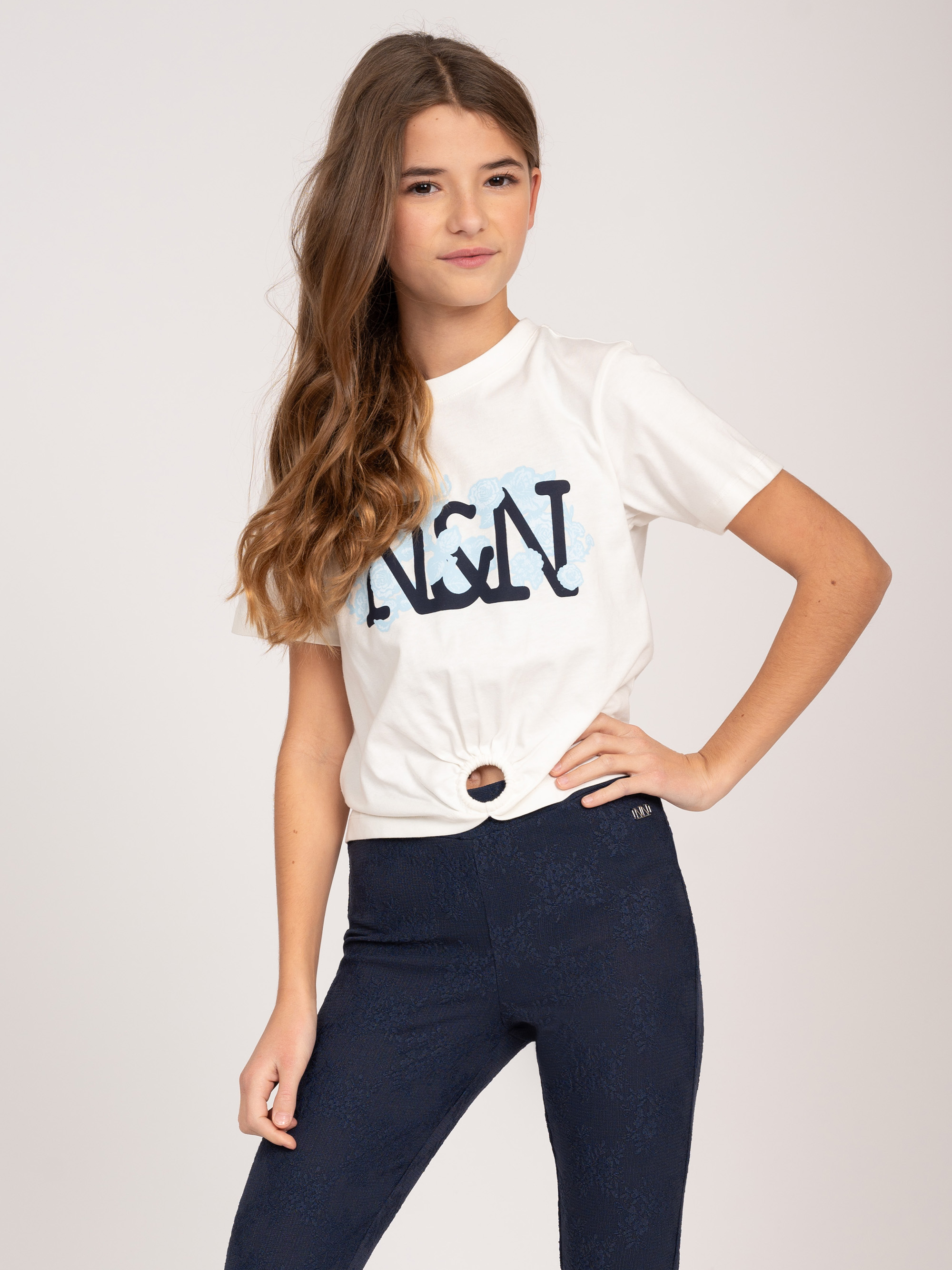 Cropped T-shirt with NN-logo