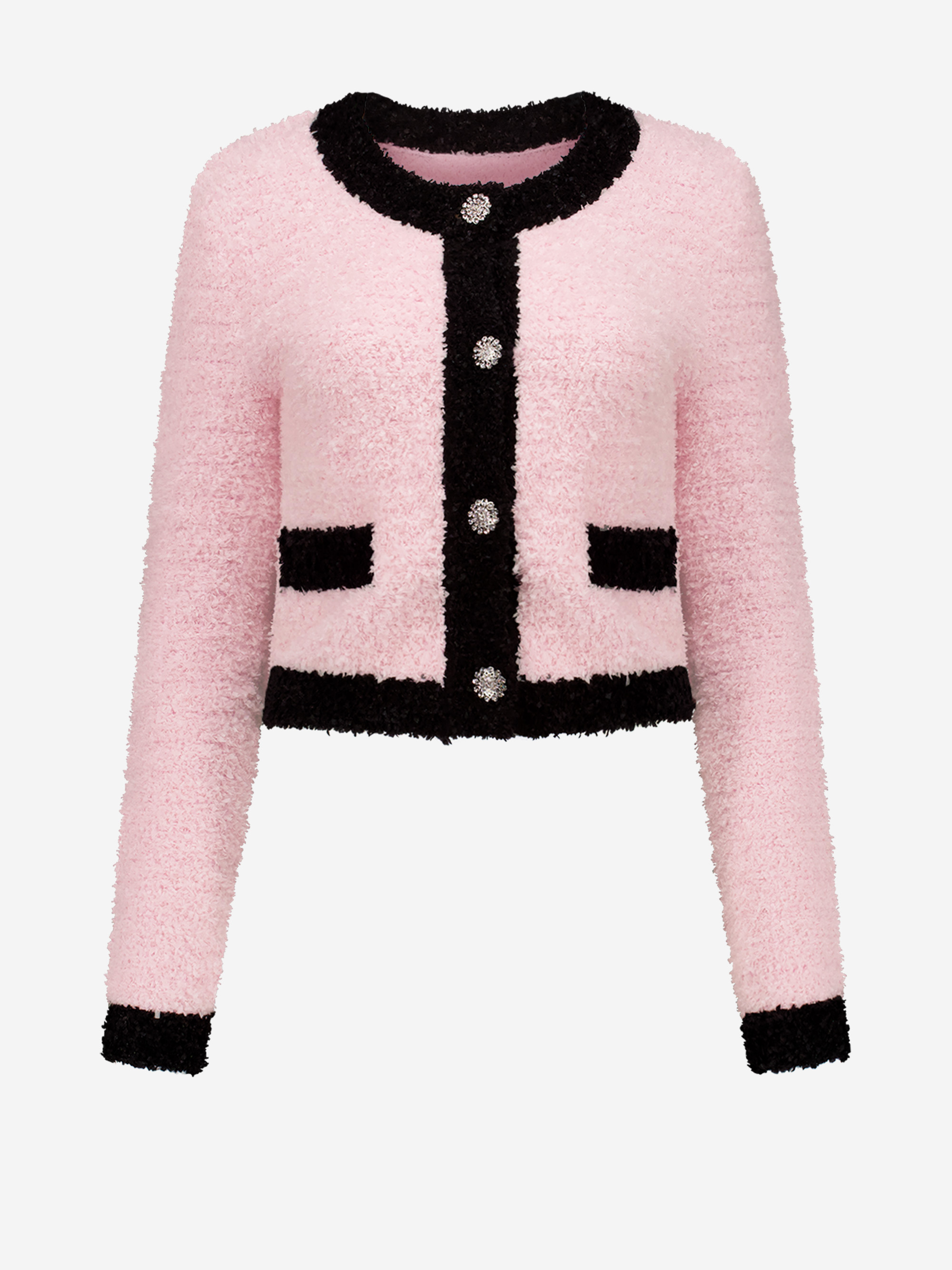 Fluffy cardigan with buttons